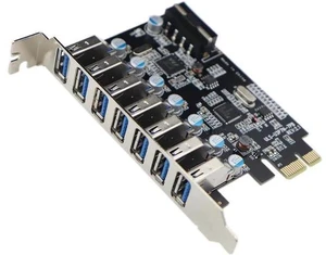 PCIe to USB 3.0 7-Port PCI Express Expansion Card PCI-E USB3.0 Hub with Molex Power Connector Support UASP Windows 10,8.1,8,7,XP PCIe to USB 3.0 7-Port PCI Express Expansion Card PCI-E USB3.0 Hub with Molex Power Connector Support UASP Windows 10,8.1,8,7,XP