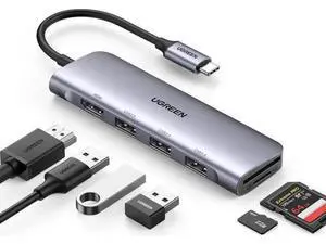 USB C Hub 6 in 1 Dongle USB-C to HDMI Multiport Adapter with 4K HDMI Output 3 USB 3.0 Ports SD/TF Card Reader Compatible for MacBook Pro XPS More Type C Devices USB C Hub 6 in 1 Dongle USB-C to HDMI Multiport Adapter with 4K HDMI Output 3 USB 3.0 Ports SD/TF Card Reader Compatible for MacBook Pro XPS More Type C Devices