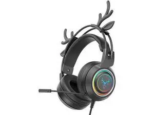 Gemdeck Wired Headphones Cute Antler Bluetooth Foldable Headphones Gift Black Gemdeck Wired Headphones Cute Antler Bluetooth Foldable Headphones Gift Black
