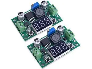 LM2596 DC-DC Buck Converter Voltage Regulator Adjustable 4.0-40V to 1.25-37V 2A Power Supply Module with LED Voltmeter Display (Pack of 2pcs) LM2596 DC-DC Buck Converter Voltage Regulator Adjustable 4.0-40V to 1.25-37V 2A Power Supply Module with LED Voltmeter Display (Pack of 2pcs)