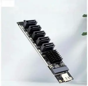 FOR Type C to 5 Port SATA 3.0 6Gbps Adapter Card JM575+JMS580 Chip SATA Expansion Card Riser USB C to SATA3.0 Converter for Computer FOR Type C to 5 Port SATA 3.0 6Gbps Adapter Card JM575+JMS580 Chip SATA Expansion Card Riser USB C to SATA3.0 Converter for Computer