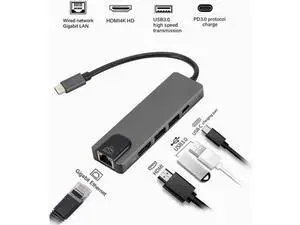 5 in 1 USB Type C Hub Hdmi 4K USB C Hub to Gigabit Ethernet Rj45 Lan Adapter for Mac book Pro Thunderbolt 3 USB-C Charger 5 in 1 USB Type C Hub Hdmi 4K USB C Hub to Gigabit Ethernet Rj45 Lan Adapter for Mac book Pro Thunderbolt 3 USB-C Charger