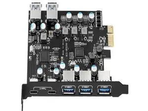 FOR 7-Port PCI-E to Type C (2), with 2 Rear USB 3.0 Ports PCI Express Card Desktop PC PCI-E to USB 3.0 Expansion Card FOR 7-Port PCI-E to Type C (2), with 2 Rear USB 3.0 Ports PCI Express Card Desktop PC PCI-E to USB 3.0 Expansion Card