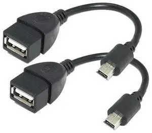 FOR (2 Pack) Mini USB OTG Cable for Cameras - USB A Female to Mini USB B 5 Pin Male Adapter Cable FOR (2 Pack) Mini USB OTG Cable for Cameras - USB A Female to Mini USB B 5 Pin Male Adapter Cable
