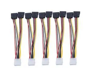 5pcs 4 Pin Molex to 2×15 Pin SATA Power Y-Cable Adapter for IDE 8 Inches 5pcs 4 Pin Molex to 2×15 Pin SATA Power Y-Cable Adapter for IDE 8 Inches