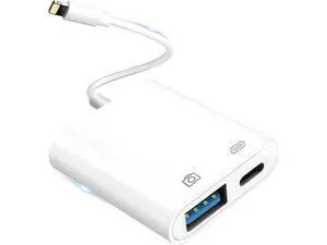 Lightning to USB Camera Adapter for iPhone with Lightning Charging Port USB 3.0 Female OTG Cable Keyboard Mouse No Support USB C SSD Lightning to USB Camera Adapter for iPhone with Lightning Charging Port USB 3.0 Female OTG Cable Keyboard Mouse No Support USB C SSD