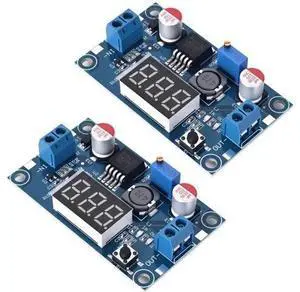 LM2596 DC-DC Buck Power Converter Module, Adjustable Voltage Regulator 4-40V to 1.25-37V Buck Converter with LED Voltmeter DisplayPack of 2 LM2596 DC-DC Buck Power Converter Module, Adjustable Voltage Regulator 4-40V to 1.25-37V Buck Converter with LED Voltmeter DisplayPack of 2