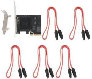 FOR PCIE to 5-Port SATA III 6 Gbps SATA Controller Expansion Card Computer Chassis Adapter Card JMB585 with 5 Cables FOR PCIE to 5-Port SATA III 6 Gbps SATA Controller Expansion Card Computer Chassis Adapter Card JMB585 with 5 Cables