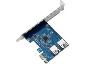 PCIe 1 to 2 PCI Express 1X Riser Card 2 in 1 PCI-E Expansion Card 2 Ports USB3.0 Adapter for Bitcoin Mining Device Rabbet Ethereum Mining ETH PCIe 1 to 2 PCI Express 1X Riser Card 2 in 1 PCI-E Expansion Card 2 Ports USB3.0 Adapter for Bitcoin Mining Device Rabbet Ethereum Mining ETH