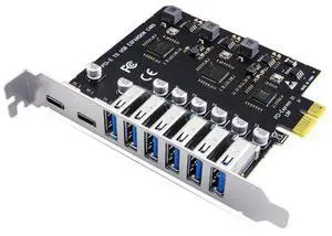 FOR USB 3.2 Type C PCI-E Expansion Card PCIE to USB Controller 6Port + 2Port USB-C 3.2 PCI-E Card Adapter FOR USB 3.2 Type C PCI-E Expansion Card PCIE to USB Controller 6Port + 2Port USB-C 3.2 PCI-E Card Adapter