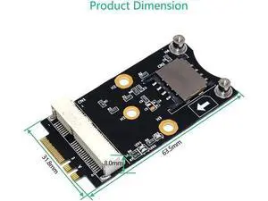 Mini PCI-E to M.2 Key A/E Adapter Rise Card with SIM Card Slot for WiFi/WWAN/LTE Module Supports Win Linux Mini PCI-E to M.2 Key A/E Adapter Rise Card with SIM Card Slot for WiFi/WWAN/LTE Module Supports Win Linux