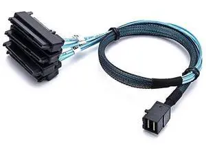 SFF-8643 Internal Mini SAS HD to (4) 29pin SFF-8482 connectors with SAS 15pin Power Port 12GB/S Cable (1M) SFF-8643 Internal Mini SAS HD to (4) 29pin SFF-8482 connectors with SAS 15pin Power Port 12GB/S Cable (1M)