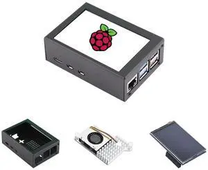 for Raspberry Pi 5 Protective Case, with 3.5in Touch Screen & Cooling Fan | Metal; Support 3.5in Screen; Support PWM Active Cooler, Full Port cutouts; Dust/Anti-static Protection for Raspberry Pi 5 Protective Case, with 3.5in Touch Screen & Cooling Fan | Metal; Support 3.5in Screen; Support PWM Active Cooler, Full Port cutouts; Dust/Anti-static Protection