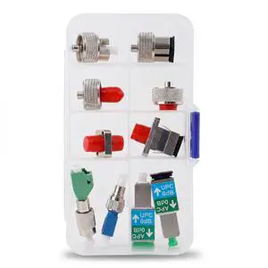 10PCS Fiber Optic Adapter Kit, Universal OTDR Test Connector Set | With SC FC ST LC UPC/APC Adapters, Low Insertion Loss, Fiber Coupler Kit, OTDR Test, For FTTH 10PCS Fiber Optic Adapter Kit, Universal OTDR Test Connector Set | With SC FC ST LC UPC/APC Adapters, Low Insertion Loss, Fiber Coupler Kit, OTDR Test, For FTTH