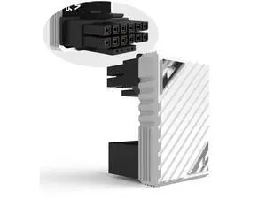 PCIe 5.0 16Pin 12VHPWR 180 Degree U-Turn Adapter, Male to Female F-Type Angled GPU Power Connector, White for RTX 40/50 Series Graphics Cards PCIe 5.0 16Pin 12VHPWR 180 Degree U-Turn Adapter, Male to Female F-Type Angled GPU Power Connector, White for RTX 40/50 Series Graphics Cards