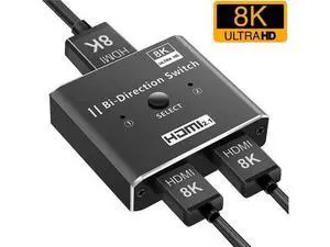 Bi-Directional HDMI 2.1 Switch Splitter Aluminum 2 in 1 Out / 1 in 2 Out 8K 4K@120Hz HDR 3D Switcher for PS5 Xbox Blu-Ray Fire Stick HDTV Bi-Directional HDMI 2.1 Switch Splitter Aluminum 2 in 1 Out / 1 in 2 Out 8K 4K@120Hz HDR 3D Switcher for PS5 Xbox Blu-Ray Fire Stick HDTV