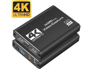 4K HDMI to USB & USB-C Video Capture Card with HDMI Loop-Out and 3.5mm Mic Jack, 1080P 60FPS Game Capture Adapter for Live Streaming Recording, Compatible with Switch PS4 Xbox OBS Zoom Windows Mac PC 4K HDMI to USB & USB-C Video Capture Card with HDMI Loop-Out and 3.5mm Mic Jack, 1080P 60FPS Game Capture Adapter for Live Streaming Recording, Compatible with Switch PS4 Xbox OBS Zoom Windows Mac PC
