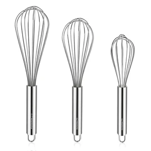 3-Pack Stainless Steel Whisk Set, Kitchen Utensils for Cooking 3-Pack Stainless Steel Whisk Set, Kitchen Utensils for Cooking