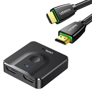 HDMI Switch 4K@60Hz, Bi-Directional HDMI Switcher 2 in 1 Out HDMI Splitter Bundle with 4K HDMI Cable 6.6FT,18Gbps High Speed Braided HDMI Cord 2.0 with Ethernet HDMI Switch 4K@60Hz, Bi-Directional HDMI Switcher 2 in 1 Out HDMI Splitter Bundle with 4K HDMI Cable 6.6FT,18Gbps High Speed Braided HDMI Cord 2.0 with Ethernet