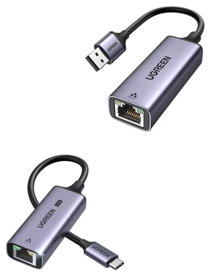 USB C to Ethernet Adapter 2.5Gb Bundle with USB to Ethernet Adapter 1Gb USB C to Ethernet Adapter 2.5Gb Bundle with USB to Ethernet Adapter 1Gb