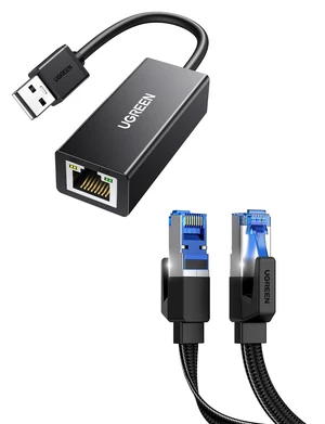 USB to Ethernet Adapter 100 Mbps Bundle with Cat 8 Ethernet Cable 3FT Flat High Speed 40Gbps 2000Mhz Internet Cable USB to Ethernet Adapter 100 Mbps Bundle with Cat 8 Ethernet Cable 3FT Flat High Speed 40Gbps 2000Mhz Internet Cable