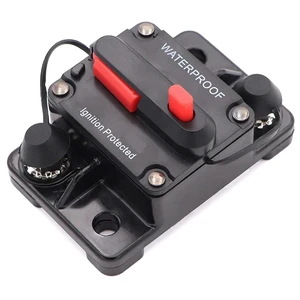 Waterproof Circuit Breaker with Manual Reset, 30A Ignition Protected, Marine and Automotive DC Circuit Protection, Black with Red Button (200A) Waterproof Circuit Breaker with Manual Reset, 30A Ignition Protected, Marine and Automotive DC Circuit Protection, Black with Red Button (200A)