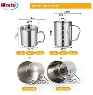 Outdoor camping cup, 304 stainless steel, picnic cup, water bottle withV 500ml without cap Outdoor camping cup, 304 stainless steel, picnic cup, water bottle withV 500ml without cap
