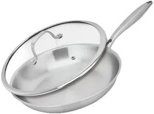 Cross-border spot three-layer steel frying pan, non-stick, food-grade Outer diameter 27.7cm inner diameter 26cm - with cap Cross-border spot three-layer steel frying pan, non-stick, food-grade Outer diameter 27.7cm inner diameter 26cm - with cap