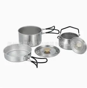 Cross-border outdoor cookware set, 304 stainless steel camping pot, Cross-border outdoor cookware set, 304 stainless steel camping pot,