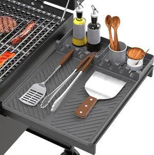 Silicone Grill Mat Compatible with Blackstone, BBQ Griddle Tools Mat with Drip Pad, Spatula Mat for Outdoor Kitchen Counter, Gifts for Men (Orange) Black Silicone Grill Mat Compatible with Blackstone, BBQ Griddle Tools Mat with Drip Pad, Spatula Mat for Outdoor Kitchen Counter, Gifts for Men (Orange) Black