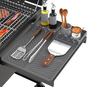 Silicone Grill Mat Compatible with Blackstone, BBQ Griddle Tools Mat with Drip Pad, Spatula Mat for Outdoor Kitchen Counter, Gifts for Men (Orange) Gray Silicone Grill Mat Compatible with Blackstone, BBQ Griddle Tools Mat with Drip Pad, Spatula Mat for Outdoor Kitchen Counter, Gifts for Men (Orange) Gray