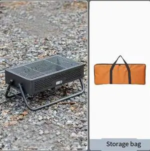 Outdoor BBQ grill, multi-functional portable folding BBQ rack, High-end gray + storage bag Outdoor BBQ grill, multi-functional portable folding BBQ rack, High-end gray + storage bag