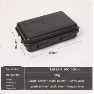 EDC Outdoor Survival Kit Box - Shockproof, Pressure-resistant Large Black EDC Outdoor Survival Kit Box - Shockproof, Pressure-resistant Large Black