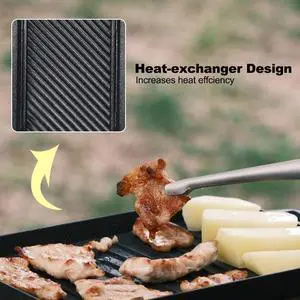 Compact Aluminium Alloy Mini Griddle Set with Stainless Steel Tongs - Portable Heating Kit for Outdoor and Indoor Use Compact Aluminium Alloy Mini Griddle Set with Stainless Steel Tongs - Portable Heating Kit for Outdoor and Indoor Use