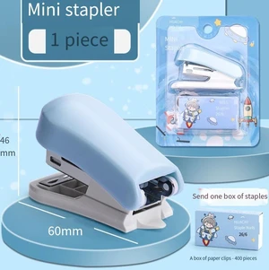 Stationery machine, small stapler, wholesale of small bookbinding machines, mini-sized, suitable for students, mini binding device, high appearance quality blue Stationery machine, small stapler, wholesale of small bookbinding machines, mini-sized, suitable for students, mini binding device, high appearance quality blue