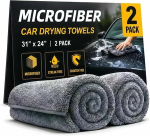 2 Pack Professional Large Microfiber Car Drying Towels (31" x 24"), Microfiber Towels for Cars, Scratch Free, Lint Free, Highly Absorbent Quick Drying Towel Cloth for Cars, Trucks Boats, Car Detailing 2 Pack Professional Large Microfiber Car Drying Towels (31" x 24"), Microfiber Towels for Cars, Scratch Free, Lint Free, Highly Absorbent Quick Drying Towel Cloth for Cars, Trucks Boats, Car Detailing