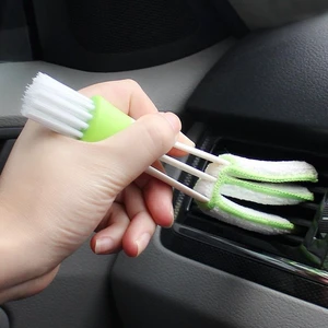 Dual Head Car Air Vent Cleaning Brush, Soft Bristle Detailing Brush, Multi-purpose Dust Cleaner for Keyboard, Window Blinds & Car Interior Dual Head Car Air Vent Cleaning Brush, Soft Bristle Detailing Brush, Multi-purpose Dust Cleaner for Keyboard, Window Blinds & Car Interior