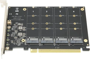 M.2 PCIE Adapter Card, 4 Port M.2 NVMe SSD to PCIE X16 M Key Hard Drive Converter Reader Expansion Card PC Internal Expansion Card Pcie Nvme Adapter M.2 PCIE Adapter Card, 4 Port M.2 NVMe SSD to PCIE X16 M Key Hard Drive Converter Reader Expansion Card PC Internal Expansion Card Pcie Nvme Adapter