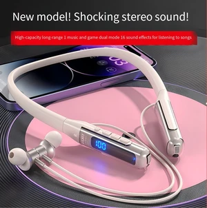 Neckband Bluetooth Headphones, Bluetooth 5.3 Wireless Neckband Earbuds with LED Power Display, IPX5 Waterproof, Low Latency Gaming Mode, Dual Device Connection, Stereo Deep Bass for Sports Running Neckband Bluetooth Headphones, Bluetooth 5.3 Wireless Neckband Earbuds with LED Power Display, IPX5 Waterproof, Low Latency Gaming Mode, Dual Device Connection, Stereo Deep Bass for Sports Running