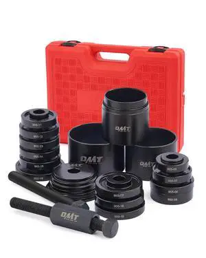 Wheel Bearing Press Kit for Front Wheel Drive Bearing Removal & Installation, 24pc Wheel Bearing Puller Tool Set with Sliding Screws Universal Bushings Sleeves Storage Case Wheel Bearing Press Kit for Front Wheel Drive Bearing Removal & Installation, 24pc Wheel Bearing Puller Tool Set with Sliding Screws Universal Bushings Sleeves Storage Case
