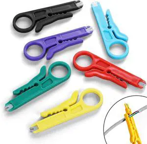 Small Wire Stripper, 6 Pcs Network Cable Stripper, Wire Cutter Knife Punch Down Tool for UTP, FTP, STP, Cat5e, Cat6, Cat6A Ethernet Data Cable Small Wire Stripper, 6 Pcs Network Cable Stripper, Wire Cutter Knife Punch Down Tool for UTP, FTP, STP, Cat5e, Cat6, Cat6A Ethernet Data Cable