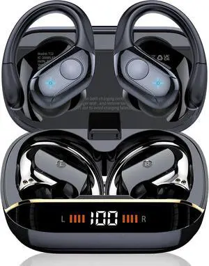 Wireless Earbuds Bluetooth 5.4 Headphones 75H Stereo Deep Bass Sports Over Ear Buds with Earhooks, LED Display Bluetooth Earbuds with 4 ENC Mic, IP7 Waterproof Earphone for Running, Black Wireless Earbuds Bluetooth 5.4 Headphones 75H Stereo Deep Bass Sports Over Ear Buds with Earhooks, LED Display Bluetooth Earbuds with 4 ENC Mic, IP7 Waterproof Earphone for Running, Black