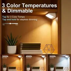 Motion Sensor Night Light, 2600mAh Battery Operated Stair Lights Indoor, 3 Color Temperatures and Stepless Dimming LED Night Light for Bathroom Hallway Stairs Bedroom Closet Basement 3 Pack Motion Sensor Night Light, 2600mAh Battery Operated Stair Lights Indoor, 3 Color Temperatures and Stepless Dimming LED Night Light for Bathroom Hallway Stairs Bedroom Closet Basement 3 Pack