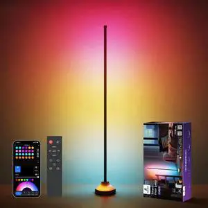 Smart RGBW Floor Lamp, 1000lm LED Standing Lamp with APP Control, Dimmable Modern Corner Floor Lamp for Living Room, Bedroom, Compatible with Alexa Smart RGBW Floor Lamp, 1000lm LED Standing Lamp with APP Control, Dimmable Modern Corner Floor Lamp for Living Room, Bedroom, Compatible with Alexa