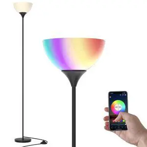 Smart RGB Floor Lamps Work with Alexa, Google Assistant WiFi App, Modern Color Changing Floor Lamp, Dimmable Corner Floor Lamp for Living Room, Bedroom and Play Room (Without Remote Control) Smart RGB Floor Lamps Work with Alexa, Google Assistant WiFi App, Modern Color Changing Floor Lamp, Dimmable Corner Floor Lamp for Living Room, Bedroom and Play Room (Without Remote Control)