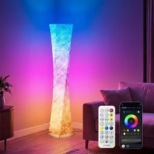 RGB Square Floor Lamp, 61'' Smart LED Corner Lamp with App and Remote Control, 16 Million DIY Colors, Music Sync, Modern Standing Lamp for Living Room Bedroom Gaming RGB Square Floor Lamp, 61'' Smart LED Corner Lamp with App and Remote Control, 16 Million DIY Colors, Music Sync, Modern Standing Lamp for Living Room Bedroom Gaming