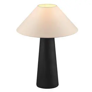 Novogratz x 18" Ceramic Table Lamp, Matte Black, Off-White Tapered Fabric Shade, in-Line Rocker Switch, 5 Ft. Clear Cord, Home Office, Desk, Living Room Novogratz x 18" Ceramic Table Lamp, Matte Black, Off-White Tapered Fabric Shade, in-Line Rocker Switch, 5 Ft. Clear Cord, Home Office, Desk, Living Room
