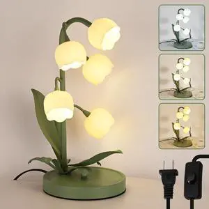 Flower Table Lamp for Bedroom,3 Colors Flower Reading Light with 5 Lily of The Valley, Cute Desk Lamp Bedside Lamps for Nightstands Home Decor,Soft Reading Night Light for Bedroom Living Room Office Flower Table Lamp for Bedroom,3 Colors Flower Reading Light with 5 Lily of The Valley, Cute Desk Lamp Bedside Lamps for Nightstands Home Decor,Soft Reading Night Light for Bedroom Living Room Office
