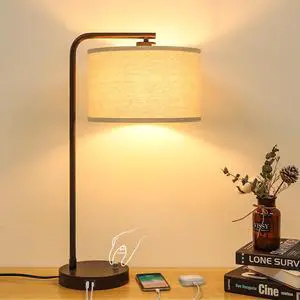 25" Tall Table Lamp with USB C+A Ports, Fully Stepless Dimmable Modern Minimalist Bedside Nightstand Lamp, Reading Desk Lamp for Bedroom, Living Room, Study Room, Office, 9W 3000K LED Bulb Included 25" Tall Table Lamp with USB C+A Ports, Fully Stepless Dimmable Modern Minimalist Bedside Nightstand Lamp, Reading Desk Lamp for Bedroom, Living Room, Study Room, Office, 9W 3000K LED Bulb Included