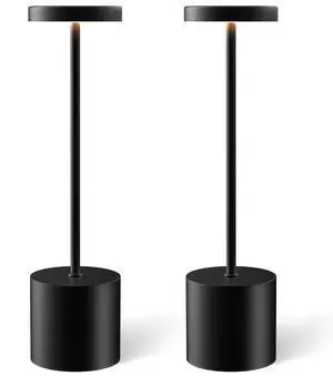 Cordless Table Lamp Set of 2, Rechargeable 5000mAh Battery Operated Outdoor Table Lamps, Portable LED Desk Lamp, 3 Color Dimmable Table Light for Restaurant, Patio, Bedroom, Bedside Night Lamp(Black) Cordless Table Lamp Set of 2, Rechargeable 5000mAh Battery Operated Outdoor Table Lamps, Portable LED Desk Lamp, 3 Color Dimmable Table Light for Restaurant, Patio, Bedroom, Bedside Night Lamp(Black)